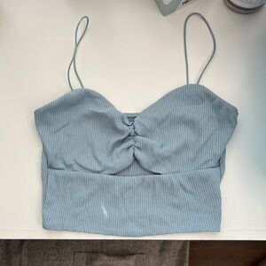 Urban Outfitters | Cropped Tank Top in Baby Blue
